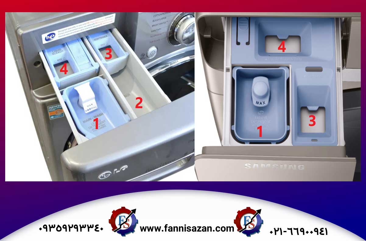 علت نشت آب از جا پودری ماشین لباسشویی 2 جا پودری ماشین لباسشویی